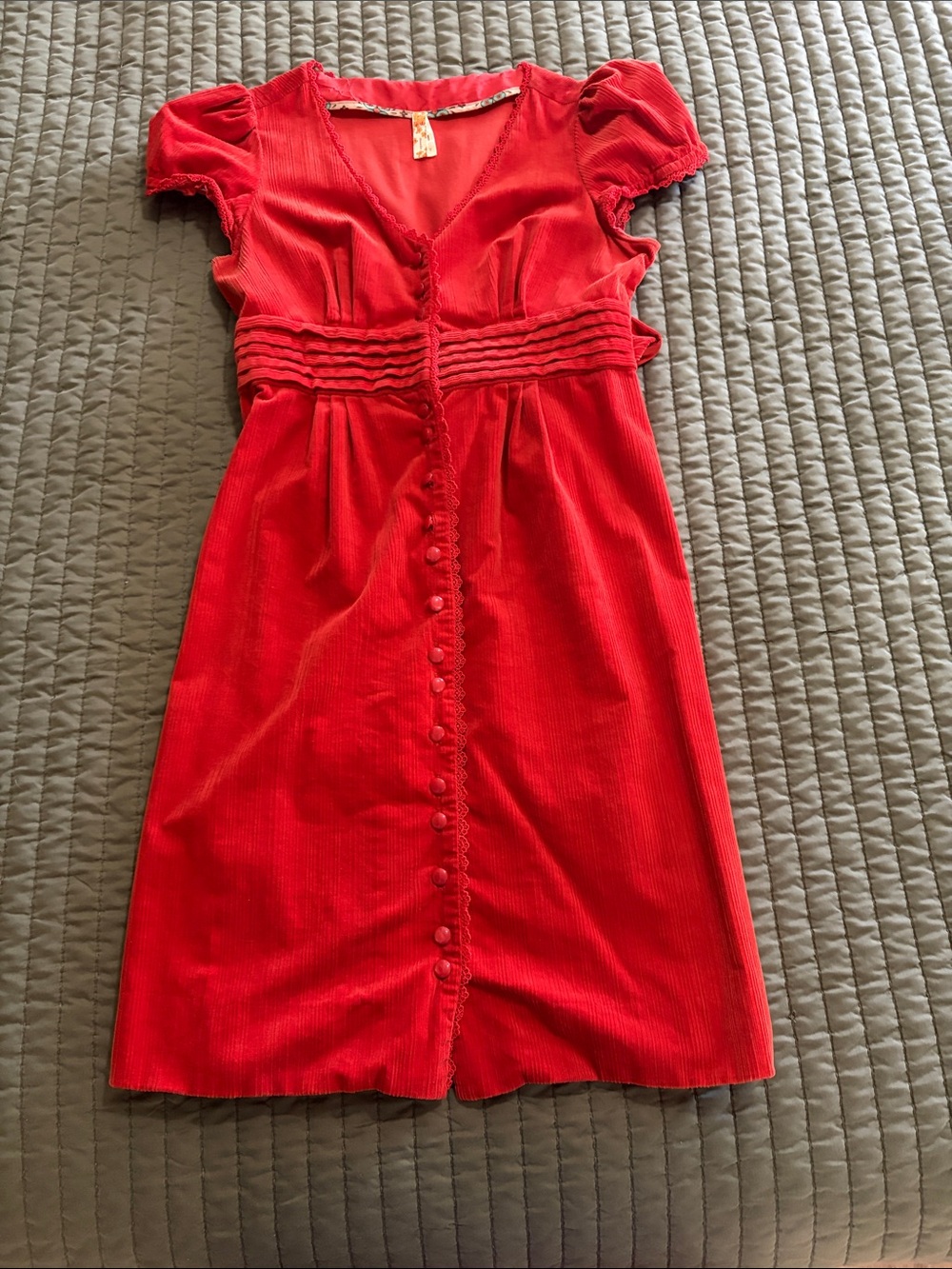 Anthropology Maeve Orange Button-Front Dress